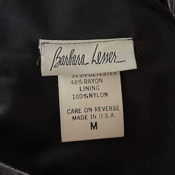 Barbara Lesser vintage sheer crinkle lined V front & back neckline slip midi. Md - Picture 7 of 7
